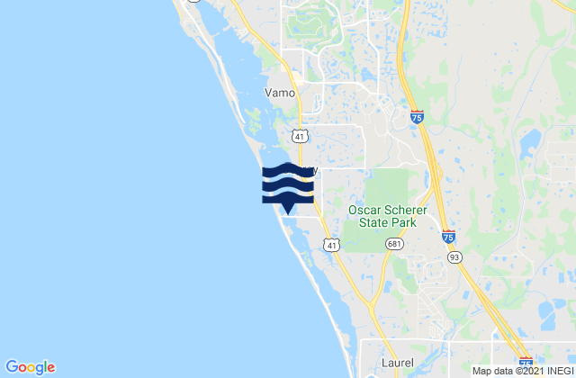 Karte der Gezeiten Little Sarasota Bay south end bridge, United States