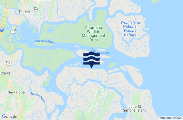 Karte der Gezeiten Little St. Simon Island (north), United States
