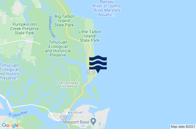 Karte der Gezeiten Little Talbot Island, United States