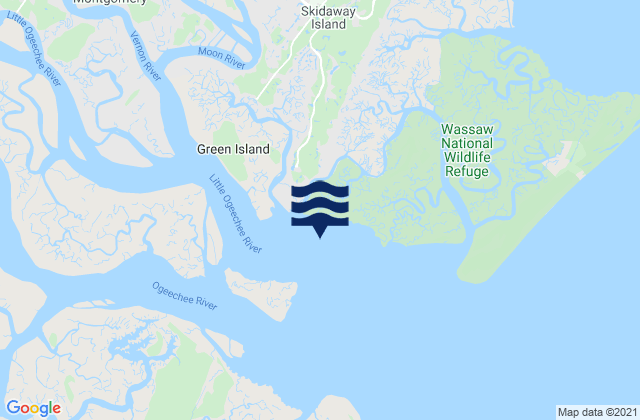 Karte der Gezeiten Little Wassaw Island SW of, United States