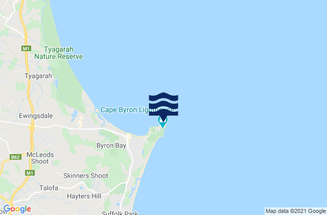 Karte der Gezeiten Little Wategos Beach, Australia