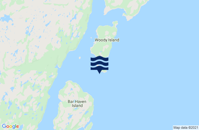 Karte der Gezeiten Little Woody Island, Canada