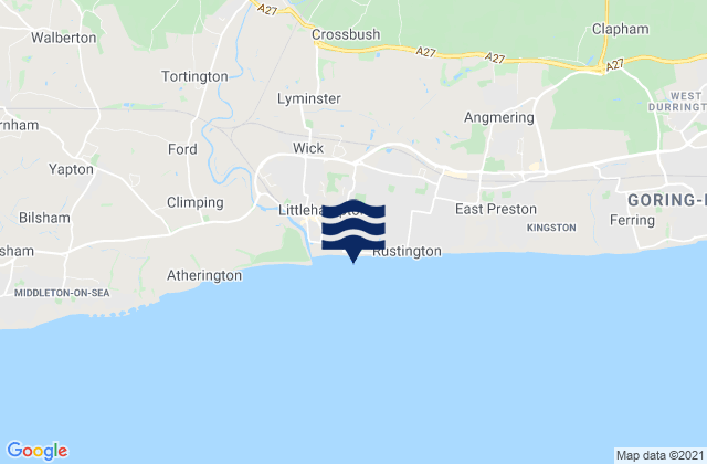 Karte der Gezeiten Littlehampton Beach, United Kingdom