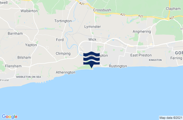 Karte der Gezeiten Littlehampton West Beach, United Kingdom
