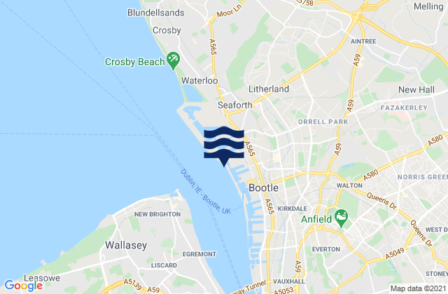 Karte der Gezeiten Liverpool (Gladstone Dock), United Kingdom