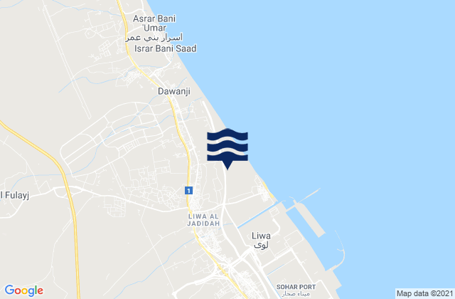 Karte der Gezeiten Liwá, Oman