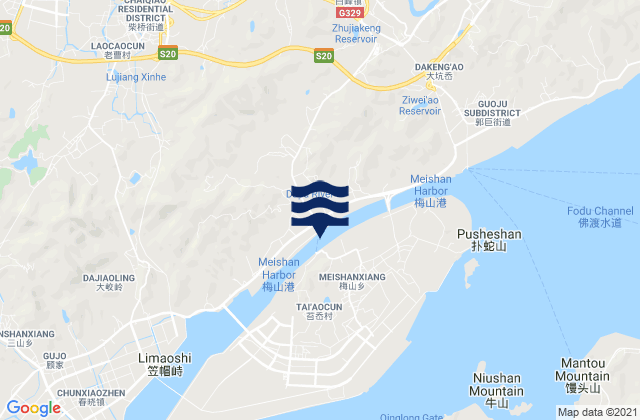 Karte der Gezeiten Li’ao, China