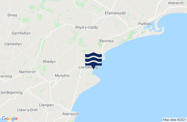 Karte der Gezeiten Llanbedrog Beach, United Kingdom
