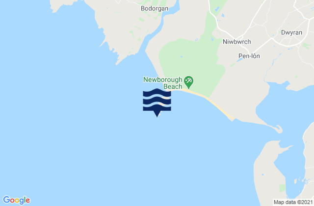 Karte der Gezeiten Llanddwyn Island, United Kingdom
