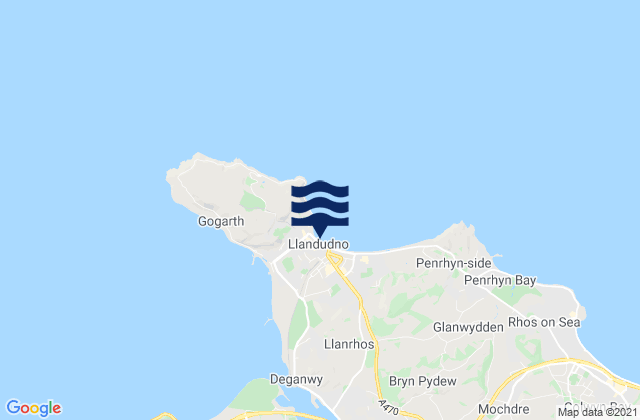 Karte der Gezeiten Llandudno - North Shore Beach, United Kingdom