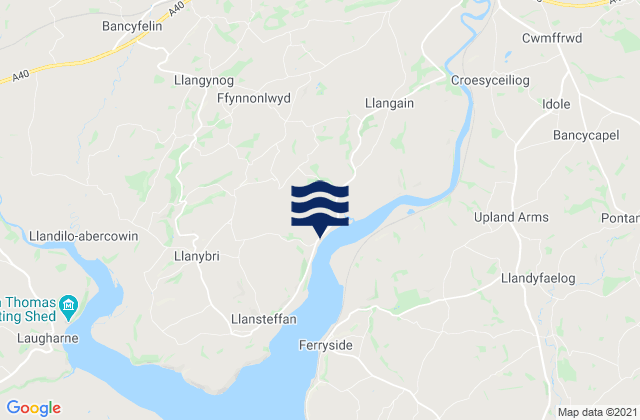 Karte der Gezeiten Llangynog, United Kingdom
