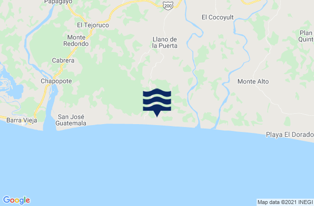 Karte der Gezeiten Llano de la Puerta, Mexico