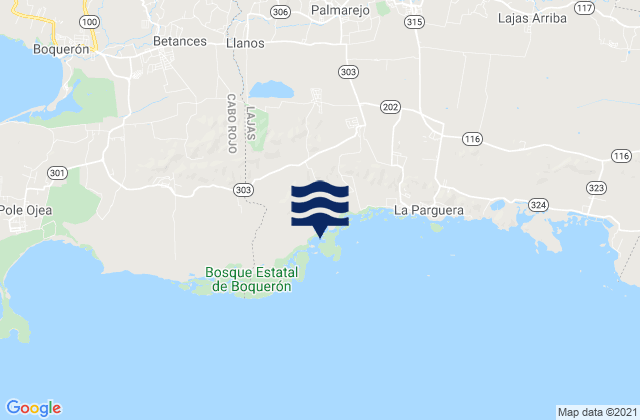 Karte der Gezeiten Llanos Barrio, Puerto Rico