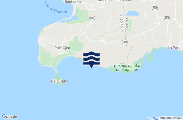 Karte der Gezeiten Llanos Costa Barrio, Puerto Rico