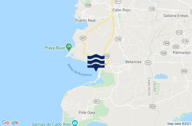Karte der Gezeiten Llanos Tuna Barrio, Puerto Rico
