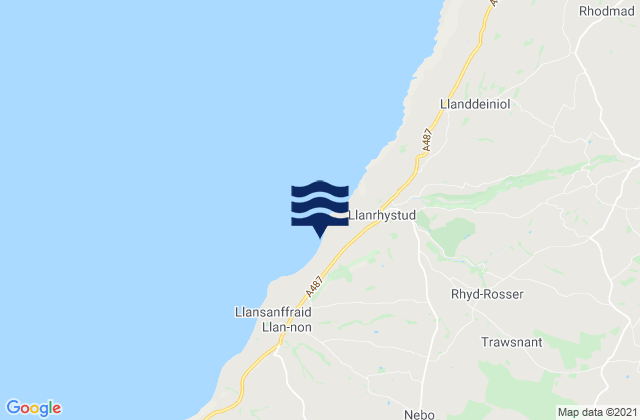 Karte der Gezeiten Llanrhystyd Beach, United Kingdom