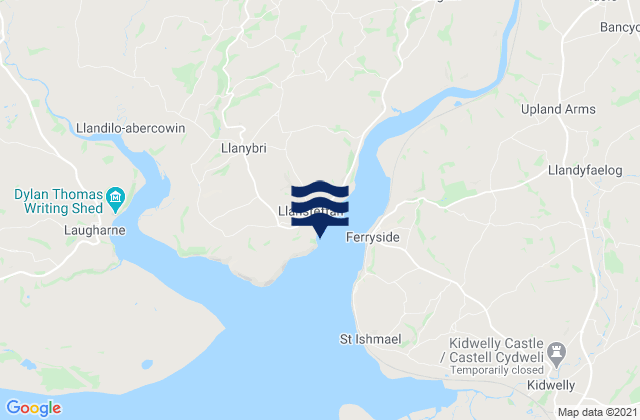 Karte der Gezeiten Llansteffan, United Kingdom