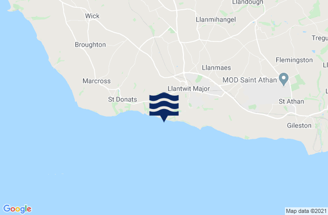 Karte der Gezeiten Llantwit Major Beach, United Kingdom