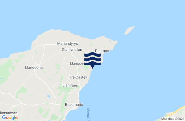 Karte der Gezeiten Lleiniog Beach, United Kingdom