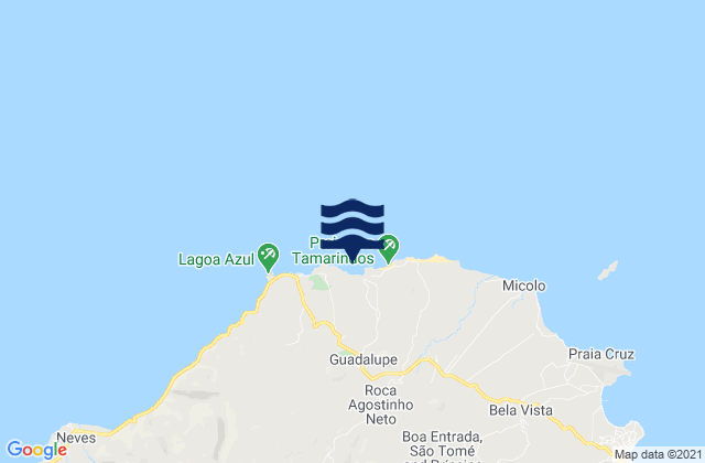 Karte der Gezeiten Lobata District, Sao Tome and Principe