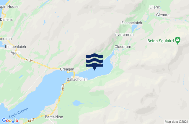 Karte der Gezeiten Loch Creran Head, United Kingdom