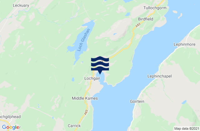 Karte der Gezeiten Loch Gair, United Kingdom