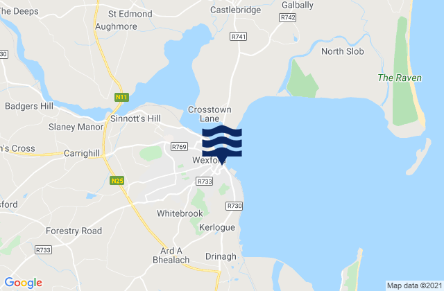 Karte der Gezeiten Loch Garman, Ireland