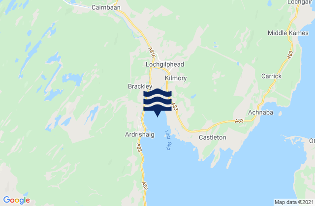 Karte der Gezeiten Loch Gilp, United Kingdom
