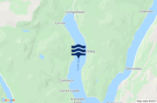 Karte der Gezeiten Loch Goil, United Kingdom