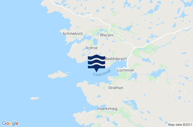 Karte der Gezeiten Loch Inver, United Kingdom