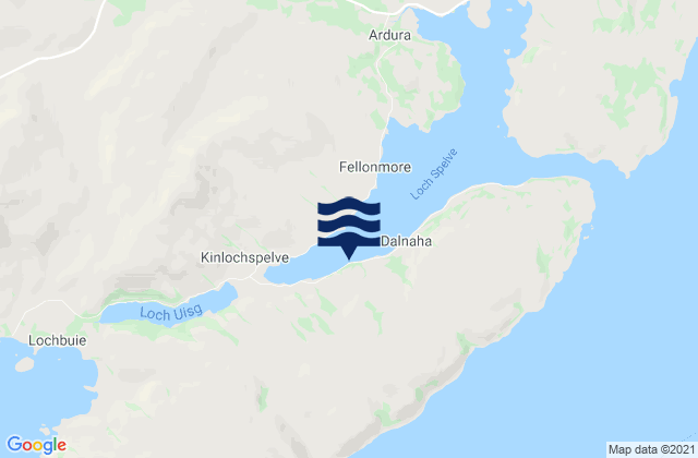 Karte der Gezeiten Loch Spelve, United Kingdom