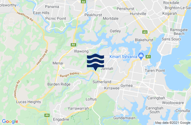 Karte der Gezeiten Loftus, Australia