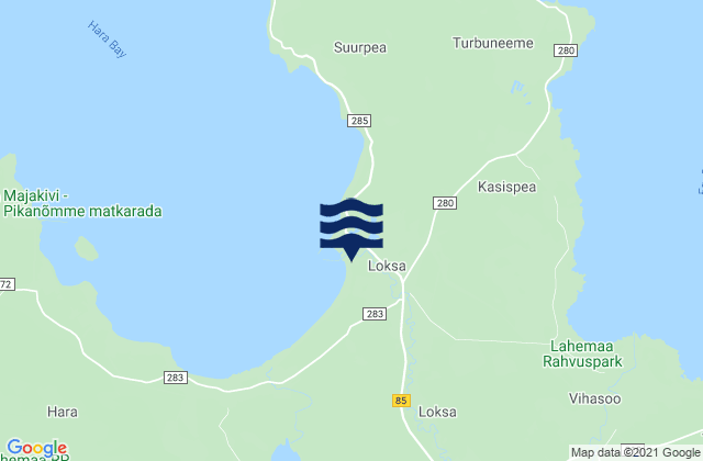 Karte der Gezeiten Loksa, Estonia