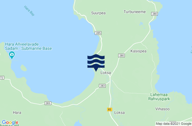 Karte der Gezeiten Loksa linn, Estonia