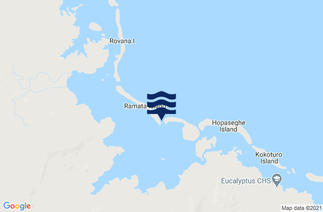 Karte der Gezeiten Lolomo Passage, Solomon Islands