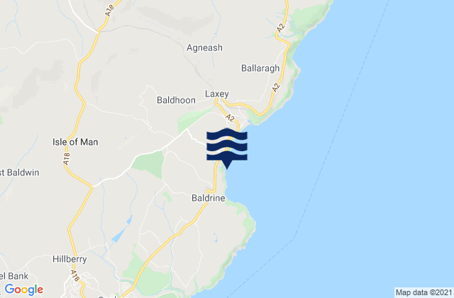 Karte der Gezeiten Lonan, Isle of Man