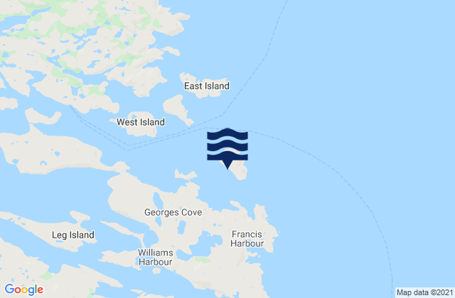 Karte der Gezeiten Long (Fox) Island, Canada