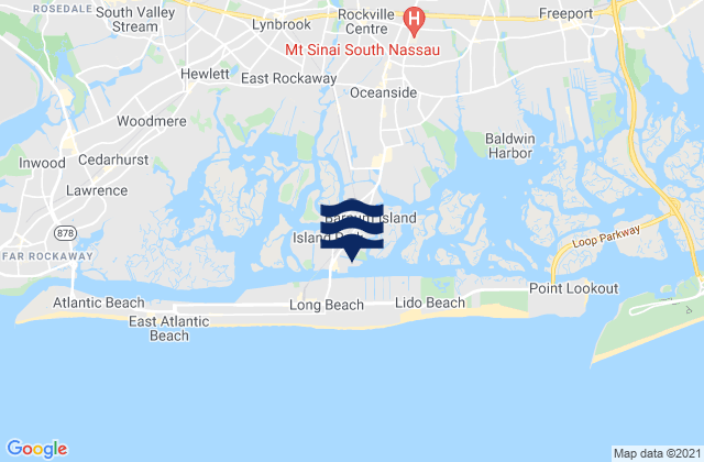 Karte der Gezeiten Long Beach (Inside), United States