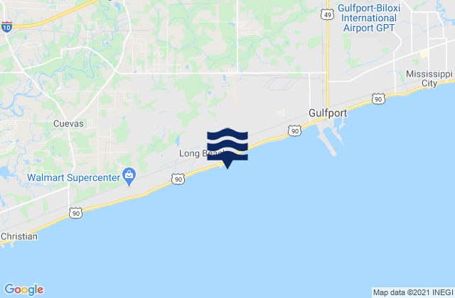 Karte der Gezeiten Long Beach Harbor, United States