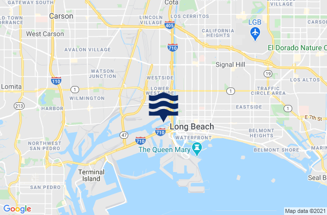 Karte der Gezeiten Long Beach Inner Harbor, United States