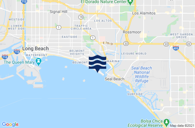 Karte der Gezeiten Long Beach Peninsula, United States