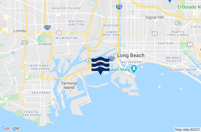 Karte der Gezeiten Long Beach Terminal Island, United States