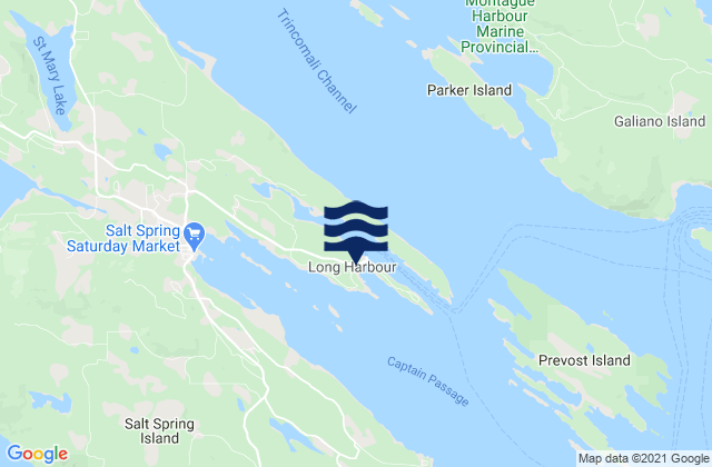 Karte der Gezeiten Long Harbour, Canada