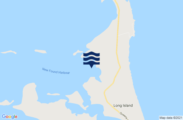Karte der Gezeiten Long Island, Bahamas