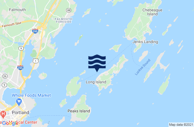 Karte der Gezeiten Long Island, United States