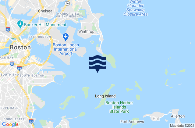 Karte der Gezeiten Long Island Head 0.9 n.mi. NW of, United States