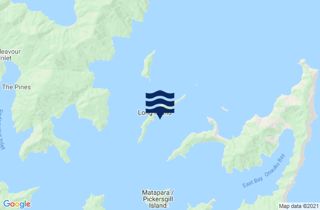 Karte der Gezeiten Long Island, New Zealand