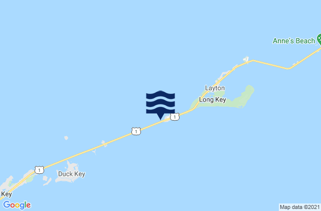 Karte der Gezeiten Long Key Western End, United States