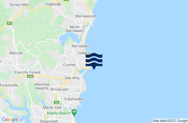 Karte der Gezeiten Long Reef Beach, Australia