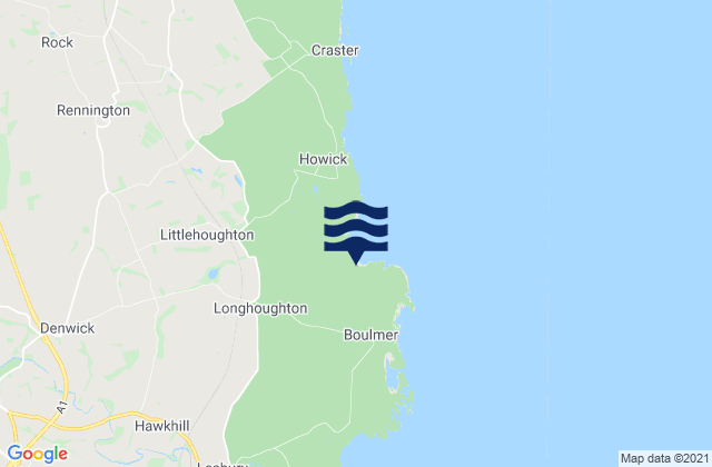 Karte der Gezeiten Longhoughton Beach, United Kingdom